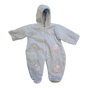 Vintage Y2k Miniwear Pastel Blue Baby Bear Winter Bunting Suit